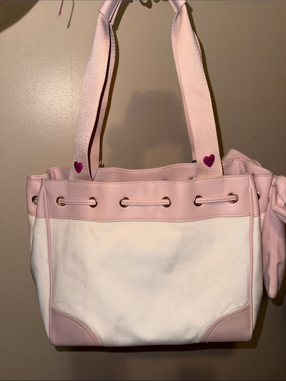 NEW Juicy Couture Soft White 'Spill the Juicy Tea' Sweet Tea Party Tote - Picture 2 of 8